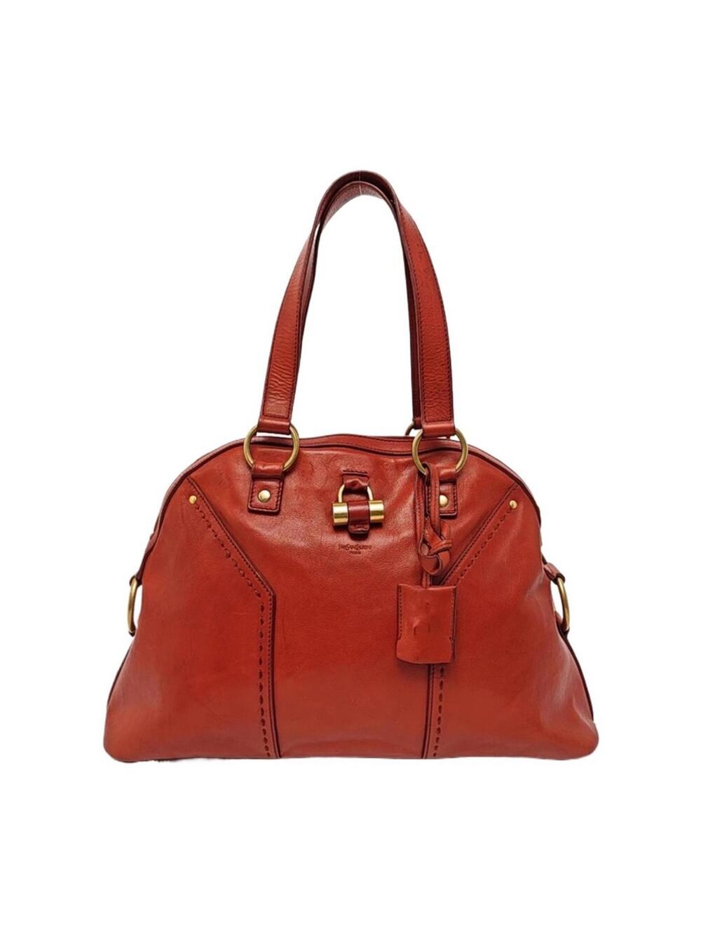 Yves Saint Laurent Muse Leather Shoulder Bag – Brick Red